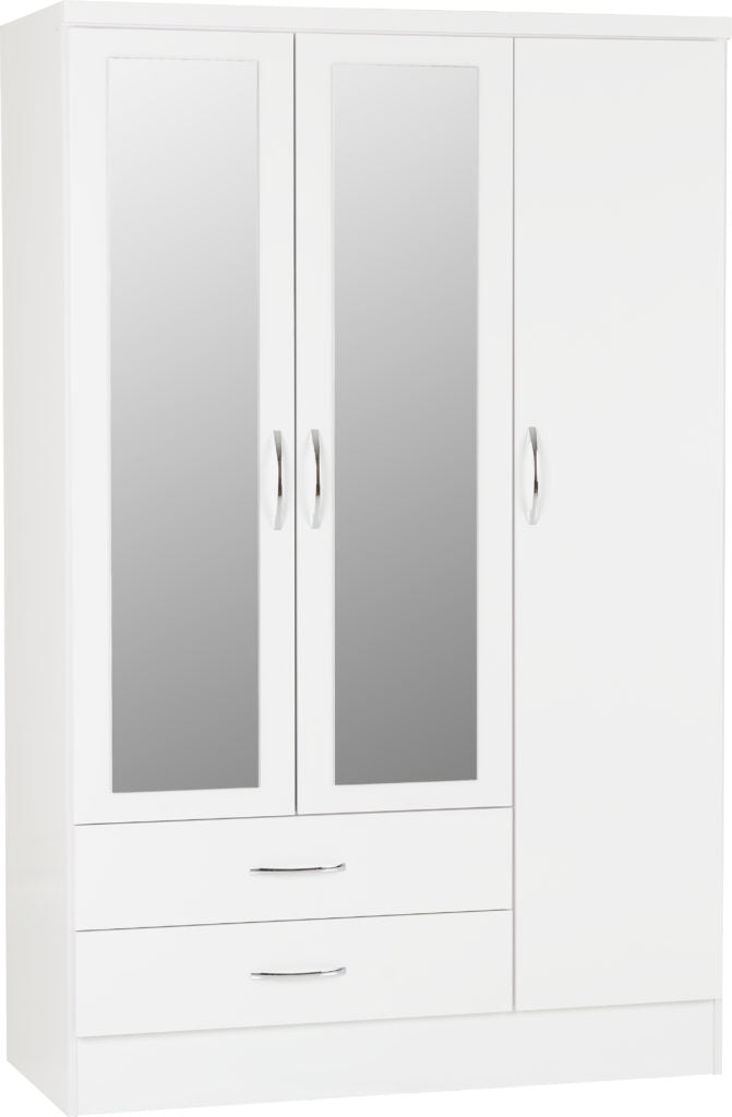 Nevada-3-door-2-drawer-wardrobe-white