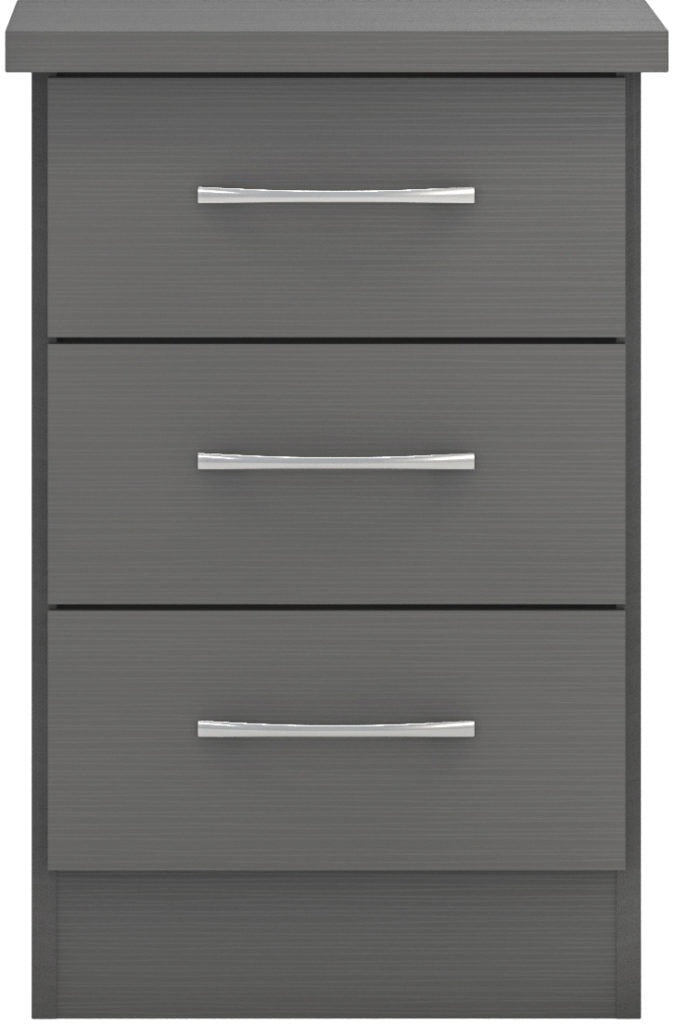 Nevada-3-drawer-bedside-3D-effect-grey-front