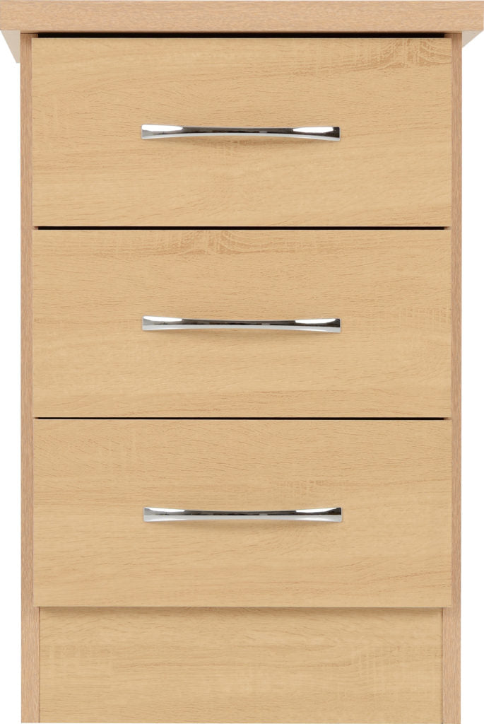 Nevada-3-drawer-bedside-sonoma-oak-front