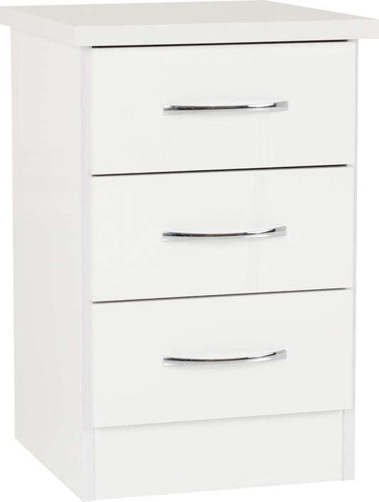 Nevada-3-drawer-bedside-white