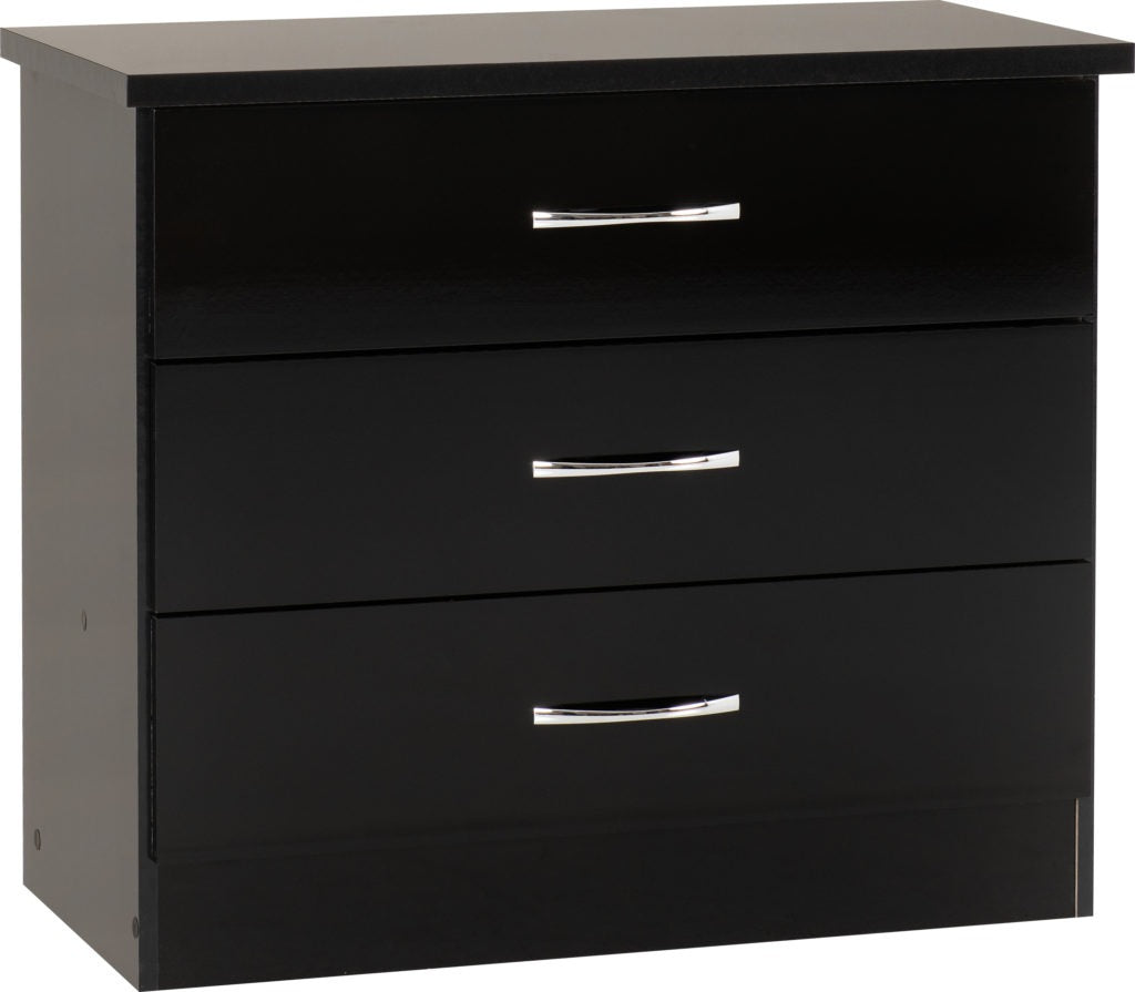 Nevada-3-drawer-chest-black-gloss