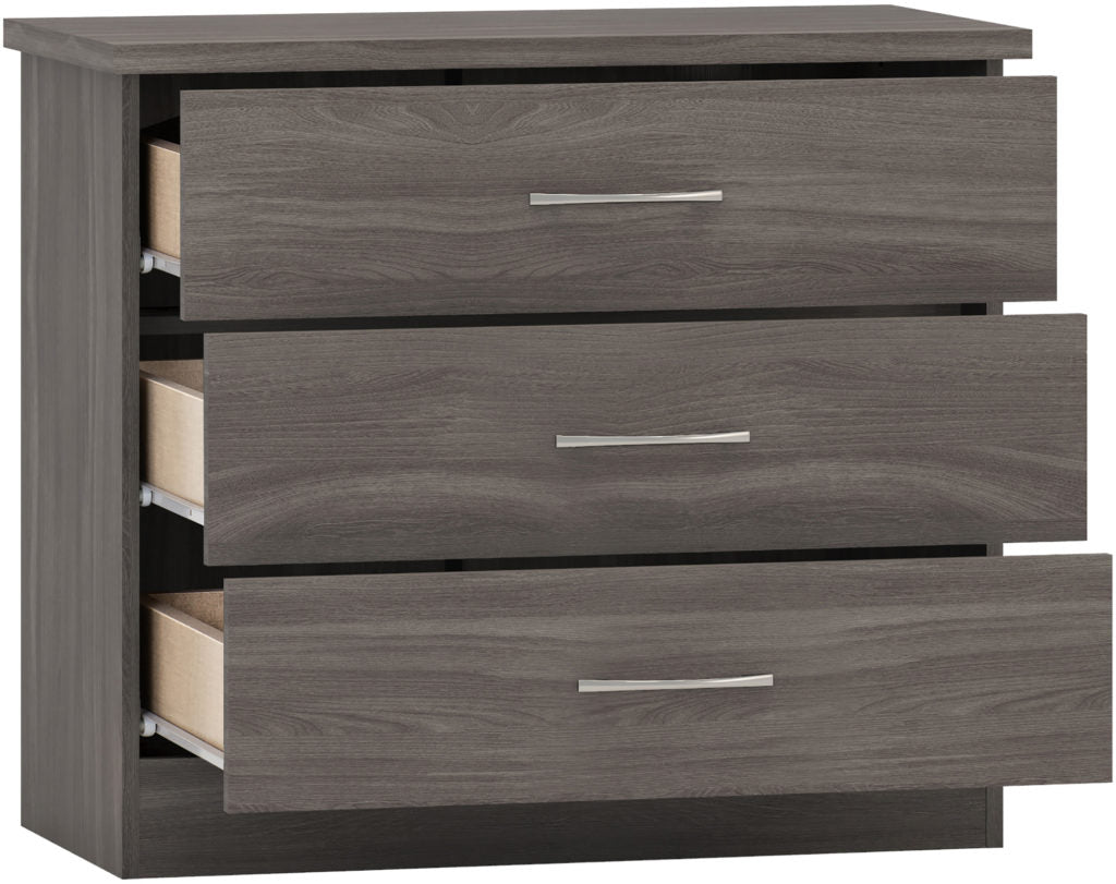 Nevada-3-drawer-chest-black-wood-grain