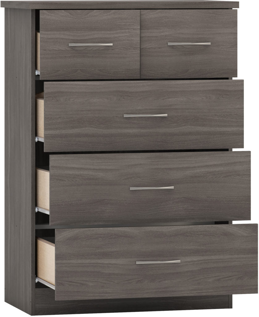 Nevada-32-chest-drawers-black-wood-grain-open