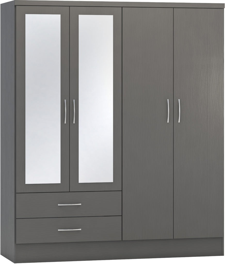 Nevada-4-door-wardrobe-3D-effect-grey