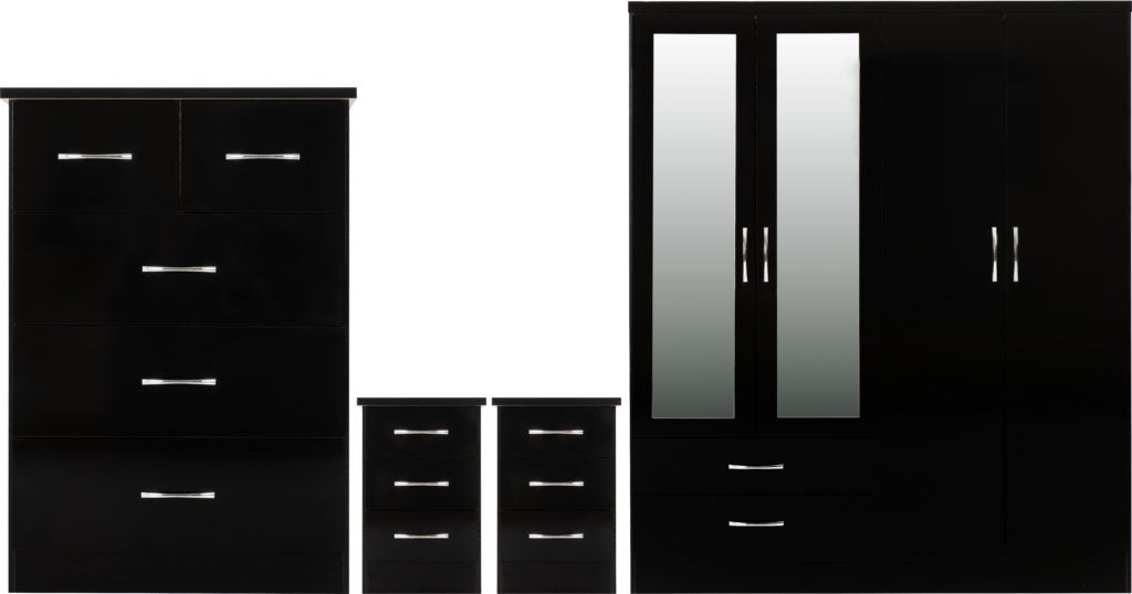 Nevada-4-door-wardrobe-set-black