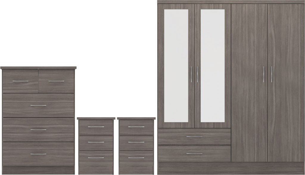 Nevada-4-door-wardrobe-set-black-wood-grain