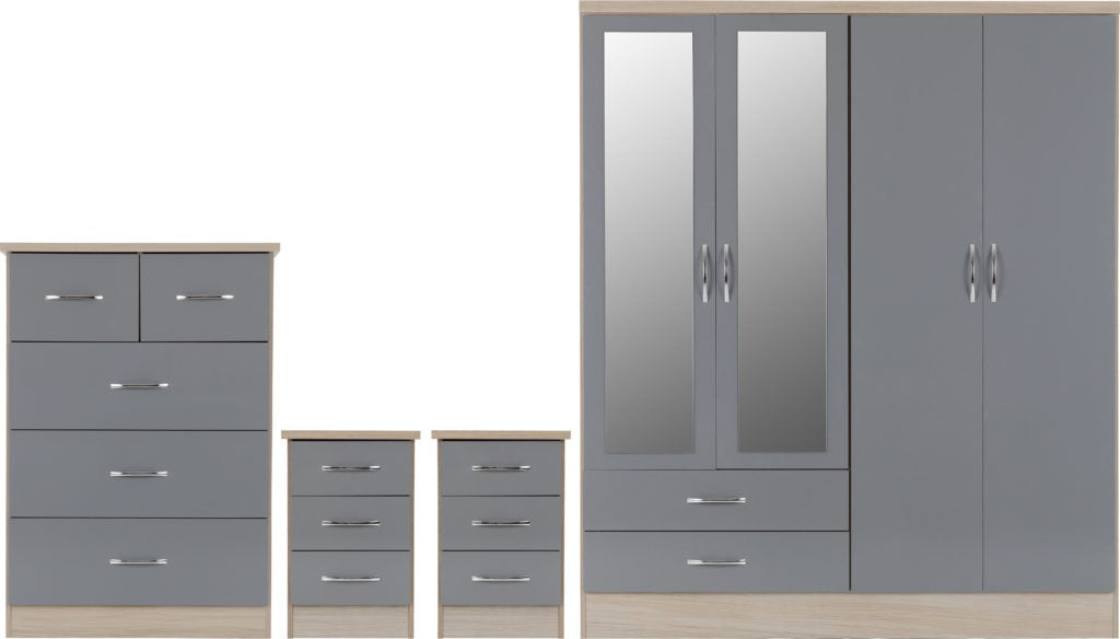 Nevada-4-door-wardrobe-set-oak-grey