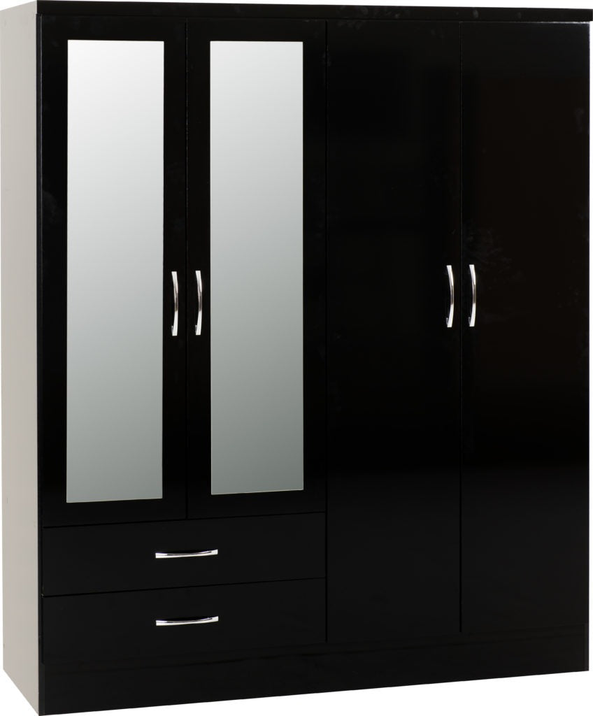 Nevada-4-door-wardrobe-black