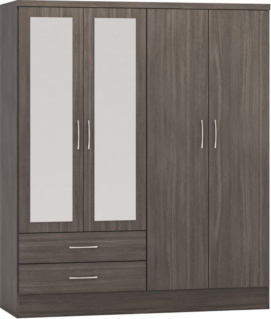 Nevada-4-door-wardrobe-black-wood-grain