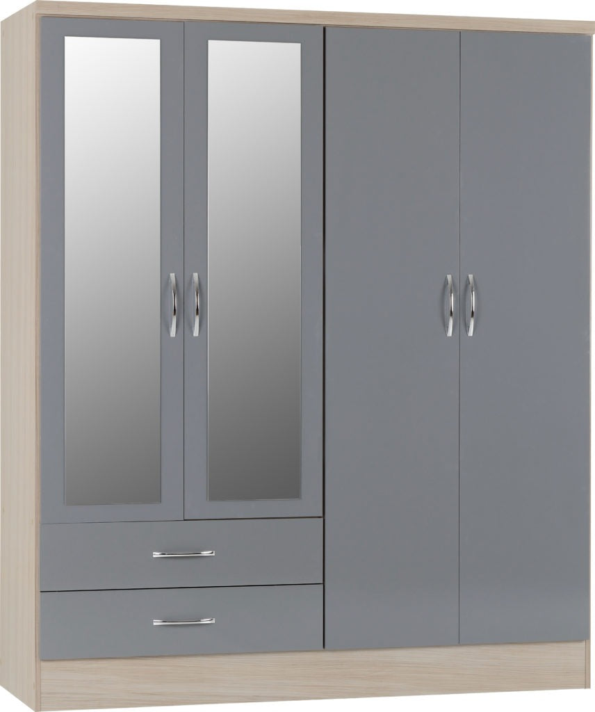 Nevada-4-door-wardrobe-oak-grey