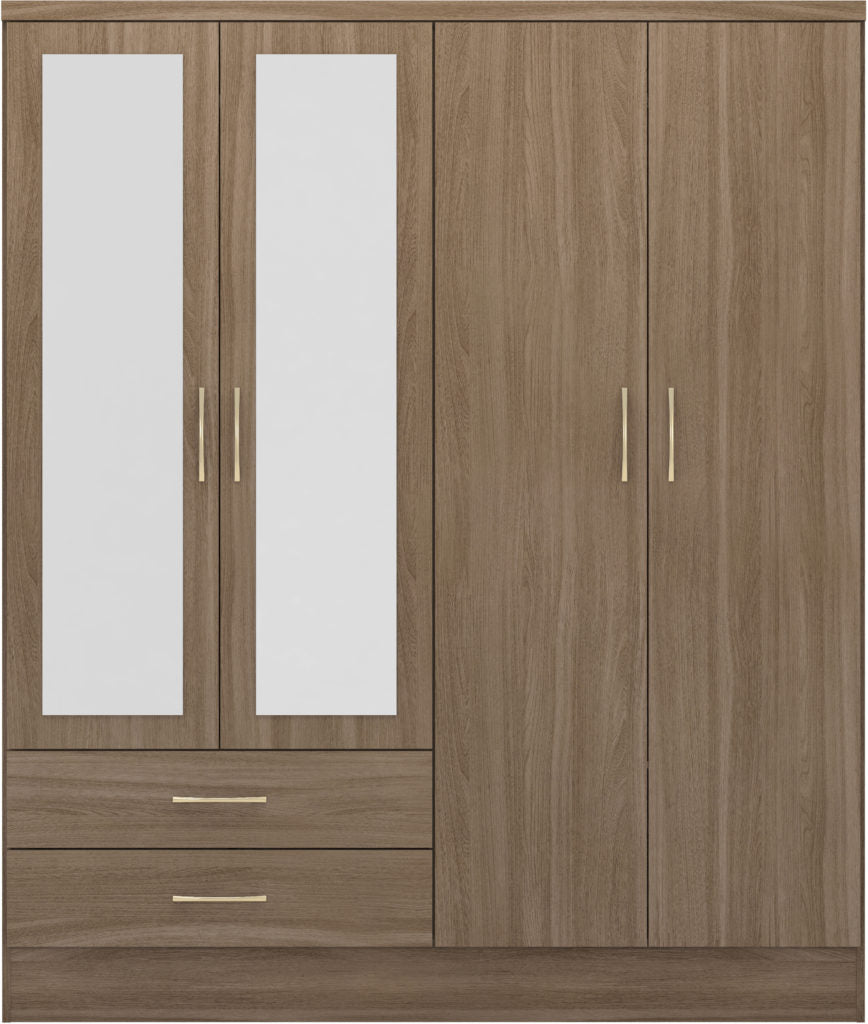 Nevada-4-door-wardrobe-rustic-oak-front