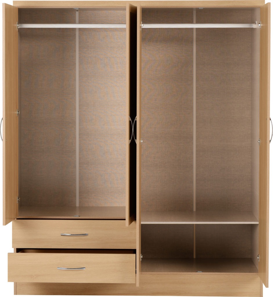 Nevada-4-door-wardrobe-sonoma-oak-open