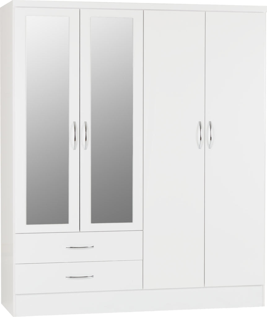 Nevada-4-door-wardrobe-white