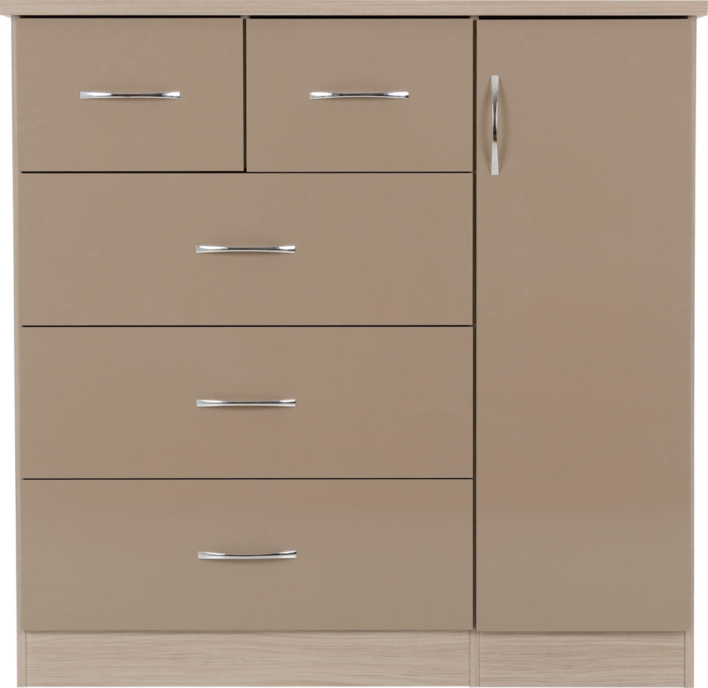 Nevada-5-drawer-low-wardrobe-oyster-oak-front