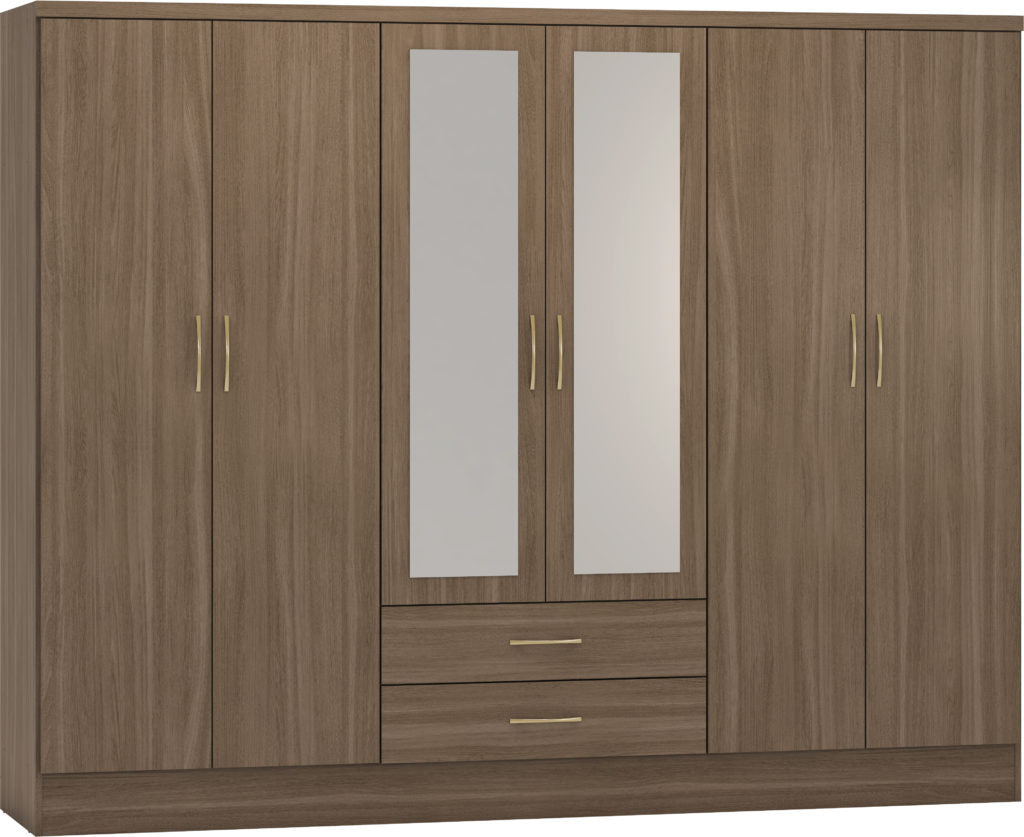 Nevada-6-door-wardrobe-rustic-oak