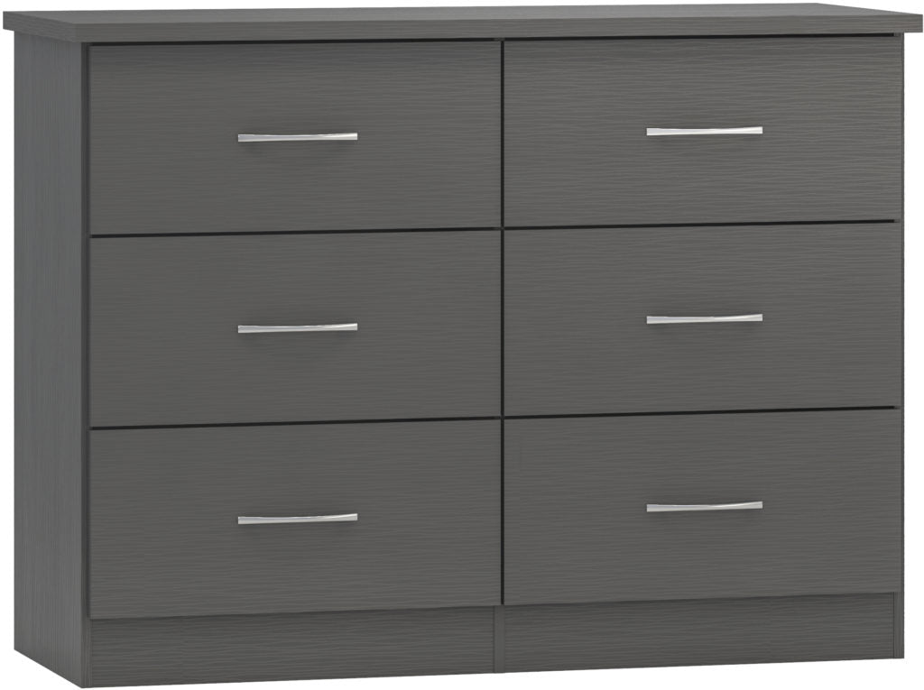 Nevada-6-drawer-chest-3D-effect-grey