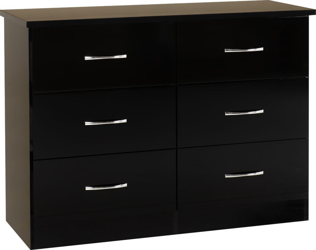 Nevada-6-drawer-chest-black-gloss