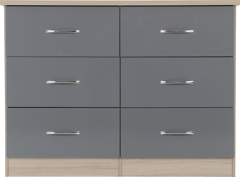 Nevada-6-drawer-chest-grey-oak-front