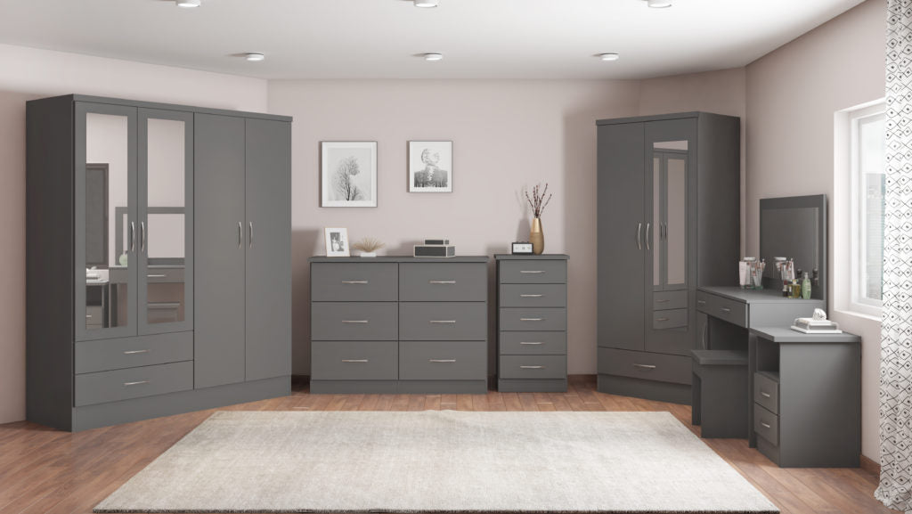 Nevada-mirrored-2-door-wardrobe-3D-effect-grey-room-set