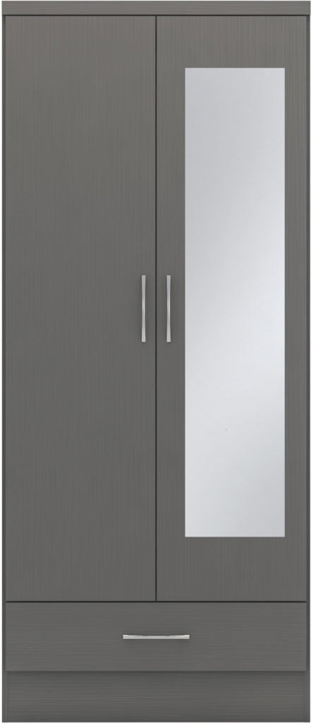 Nevada-mirrored-2-door-wardrobe-3D-effect-grey-front