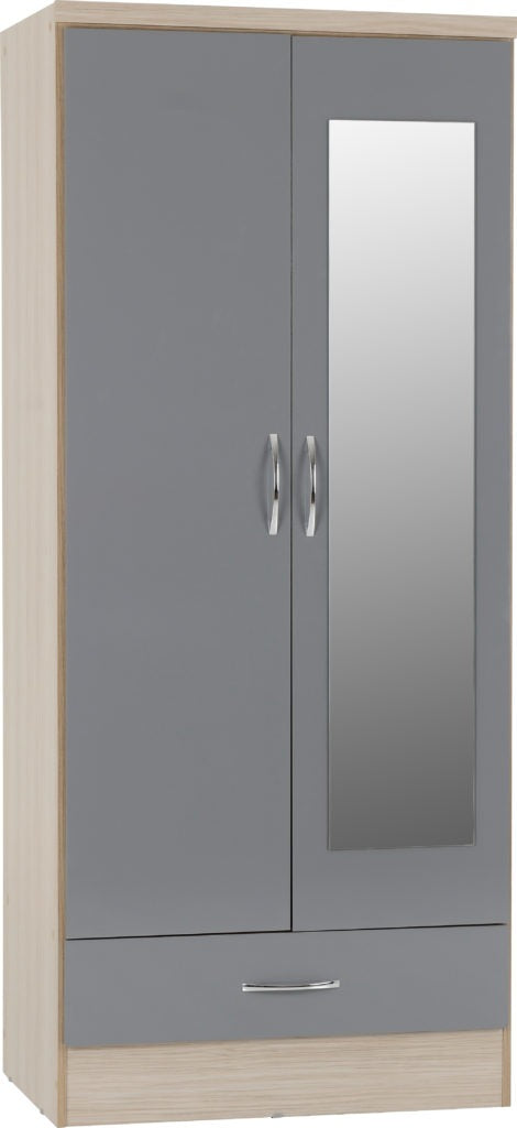 Nevada-mirrored-2-door-wardrobe-grey-oak