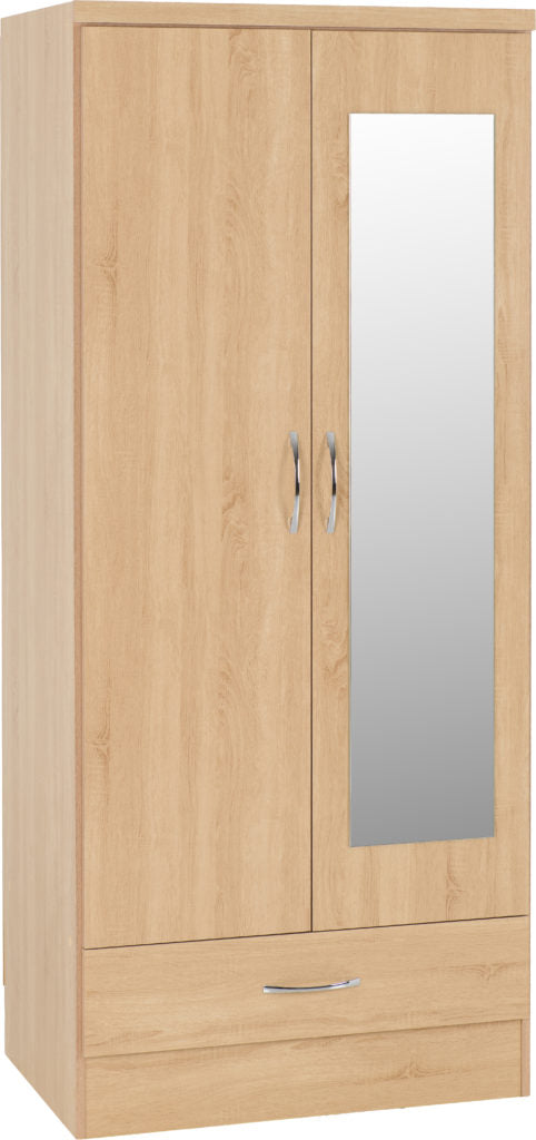 Nevada-mirrored-2-door-wardrobe-sonoma-oak