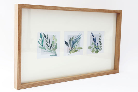 Triple Olive Art Wooden Frame