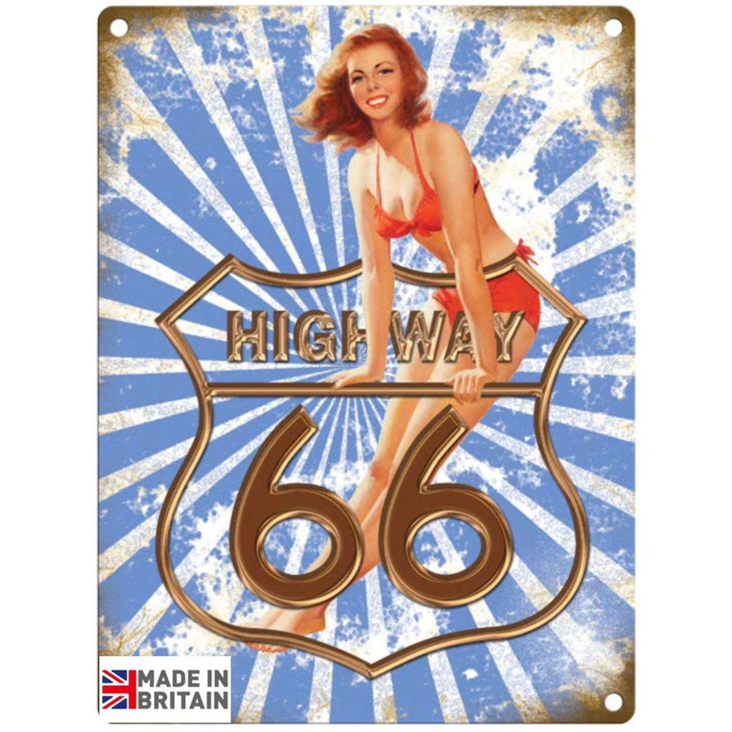 Large Metal Sign 60 x 49.5cm Automotive Highway 66