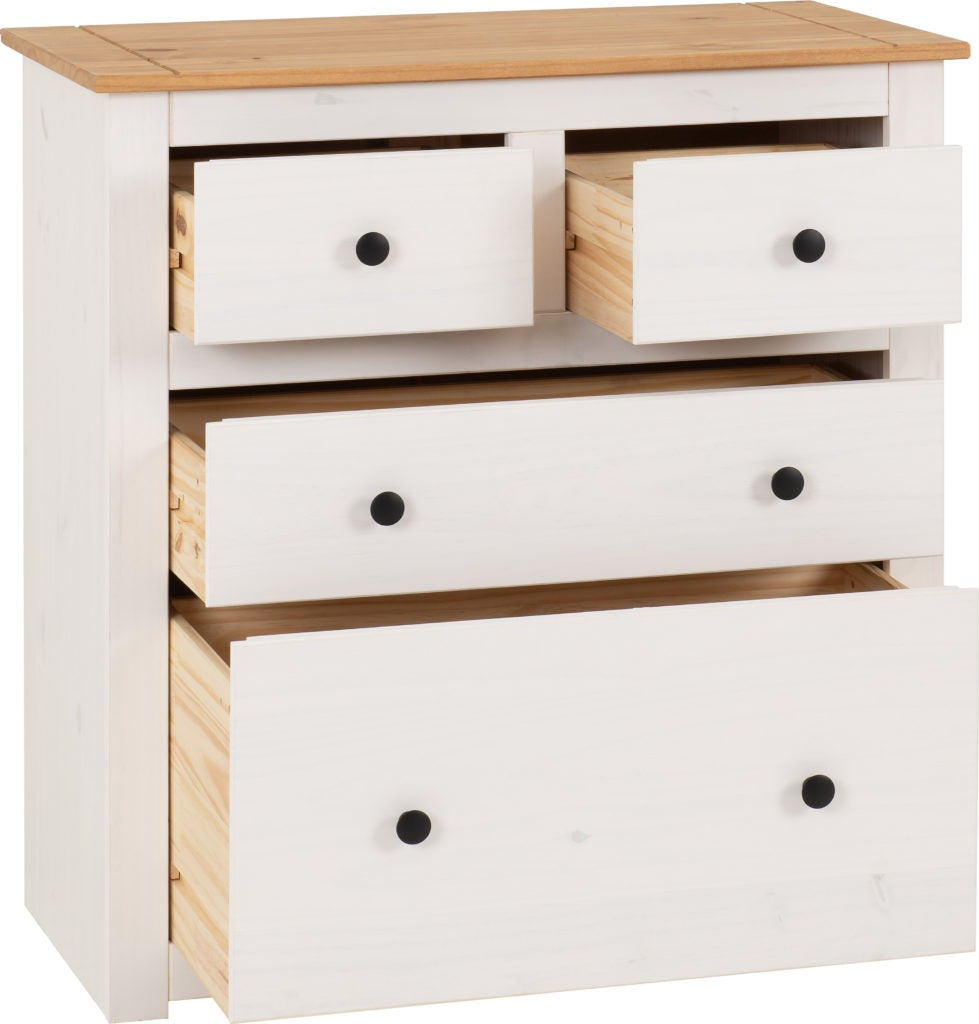 Panama-22-drawer-chest-white-wax-open