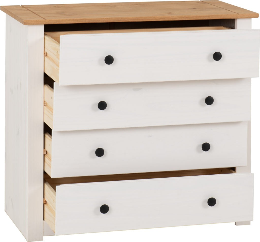 Panama-4-drawer-chest-white-wax-open