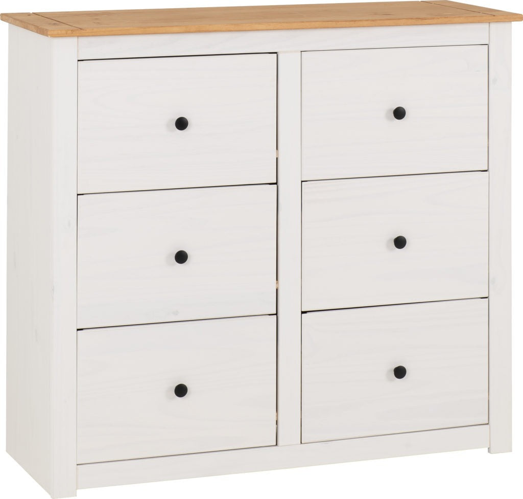 Panama-6-drawer-chest-white-wax