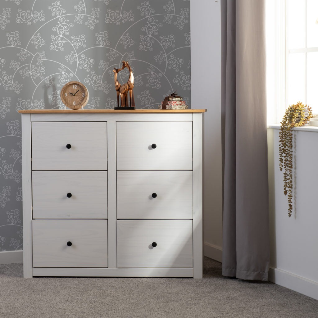 Panama-6-drawer-chest-white-wax-room-set