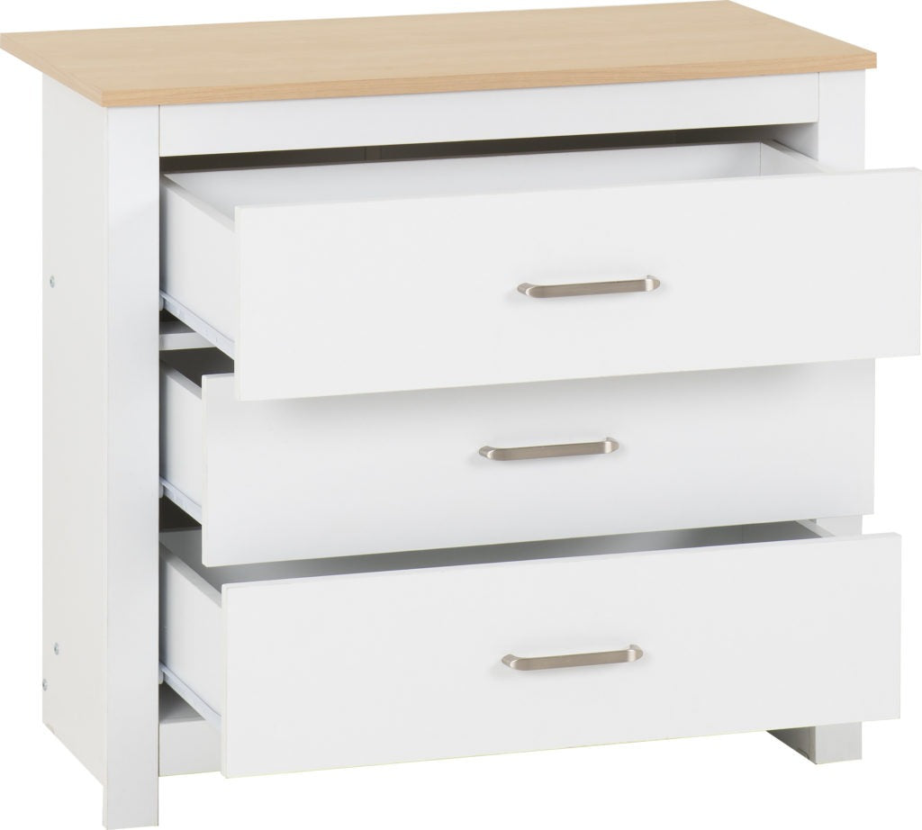 Portland-3-drawer-chest-open-white