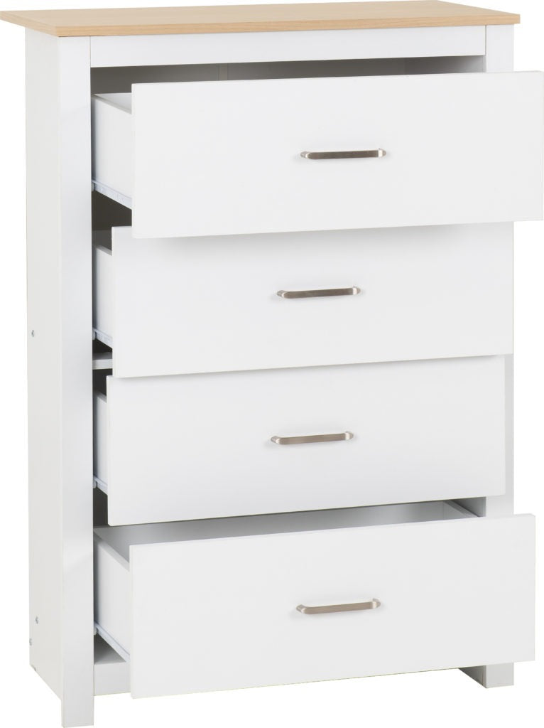 Portland-4-drawer-chest-white-open