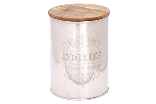 Silver Cookie Canister 18cm