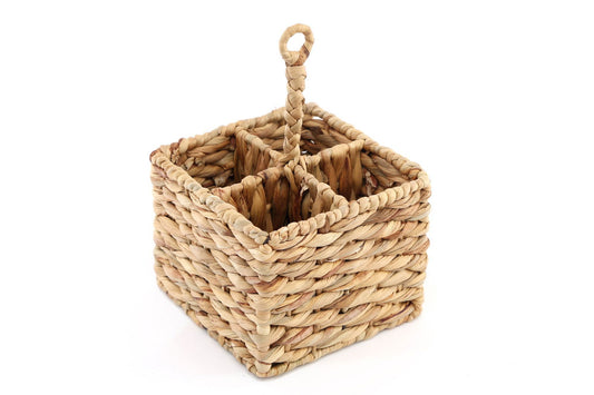 Natural Waterhyacinth Woven Cutlery Holder 26cm