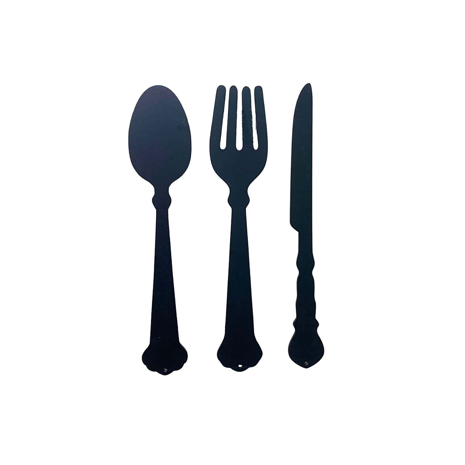 Black Three Piece Cutlery Wall Decoration 39cm