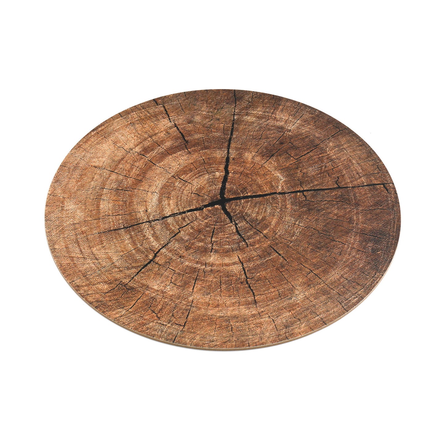 Set of 4 Circular Bark Design Place Mats