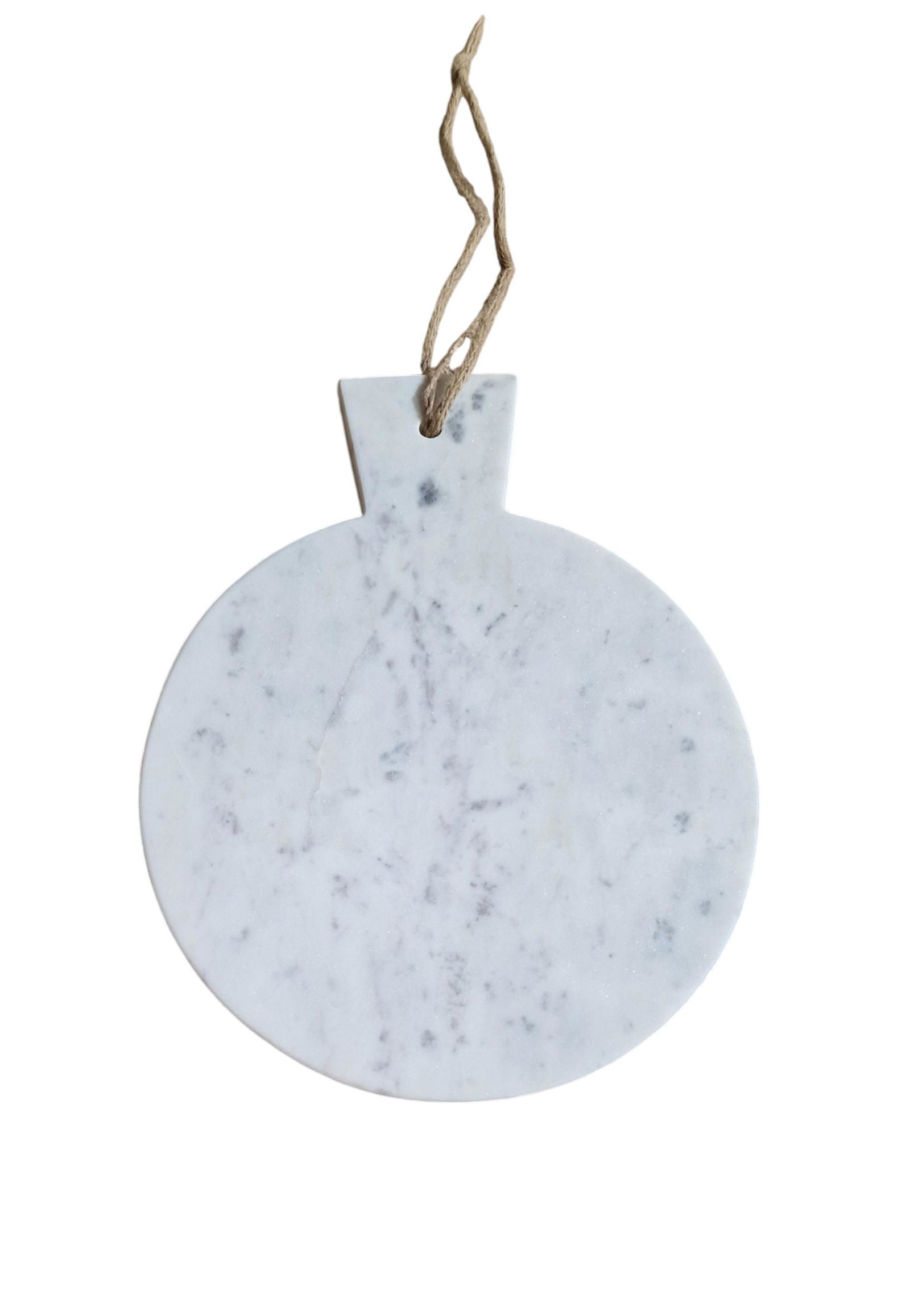 White Round Marble Chopping Board 31x25cm