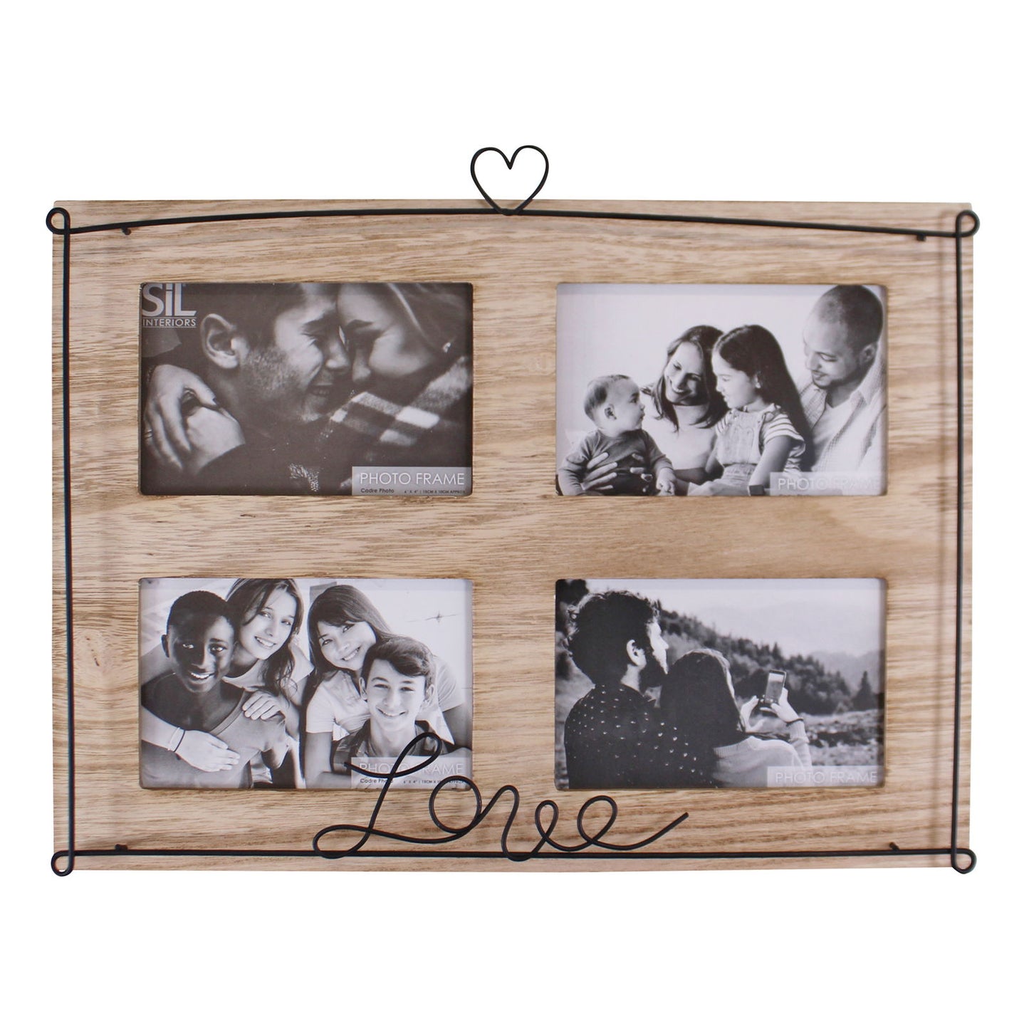 Multi Photo Frame, Holds 4 Photos, Love Design