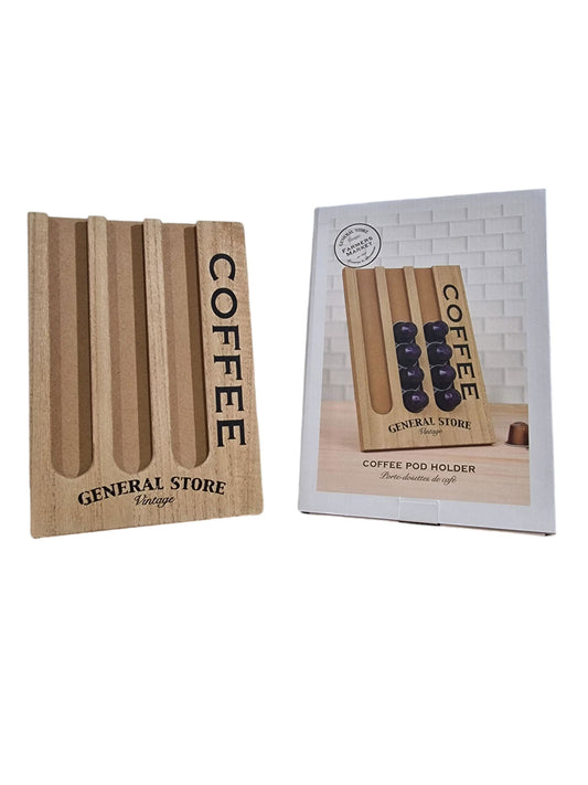 General Store Wooden Coffee Pod Holder 26x18cm