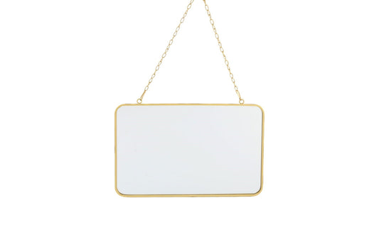 Gold Hanging Rectangle Mirror