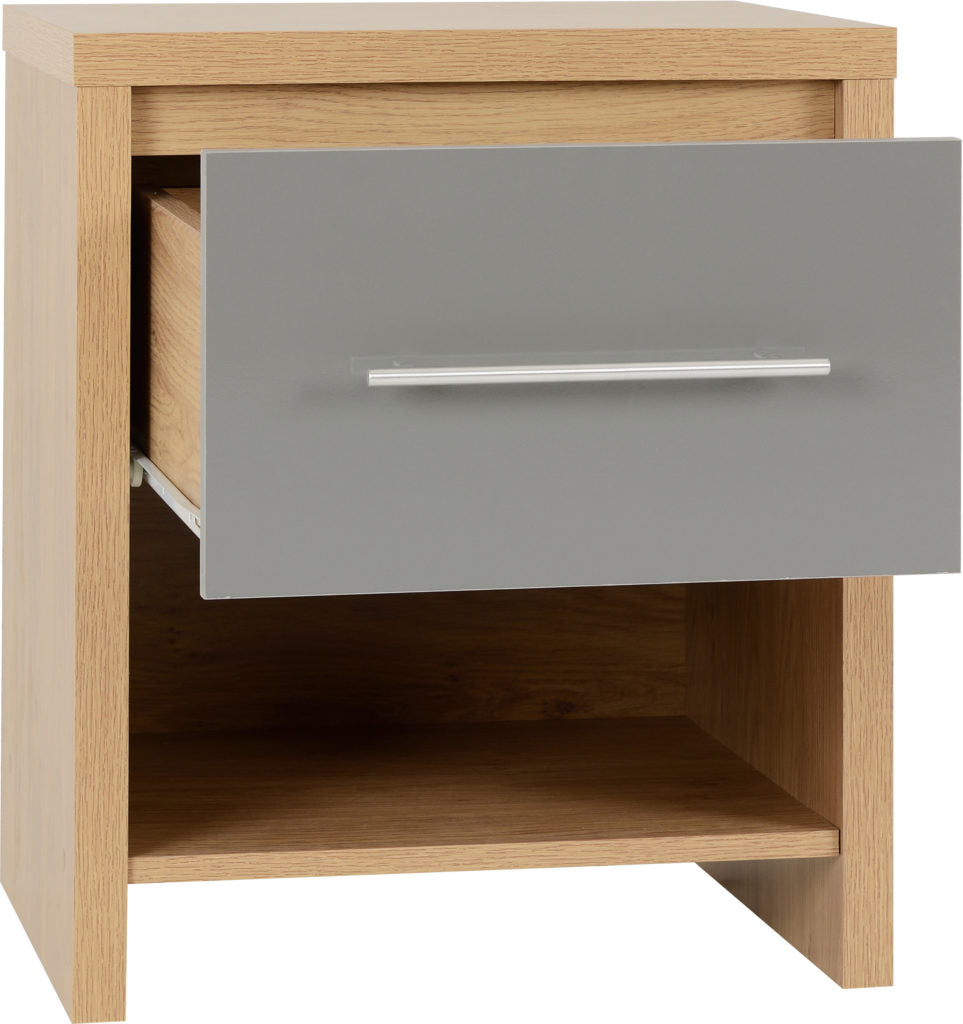 Seville-1-drawer-bedside-grey-open