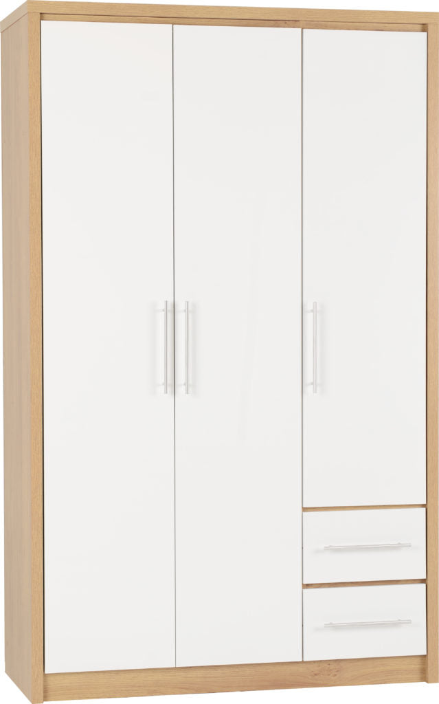 Seville-3-door-2-drawer-wardrobe-white