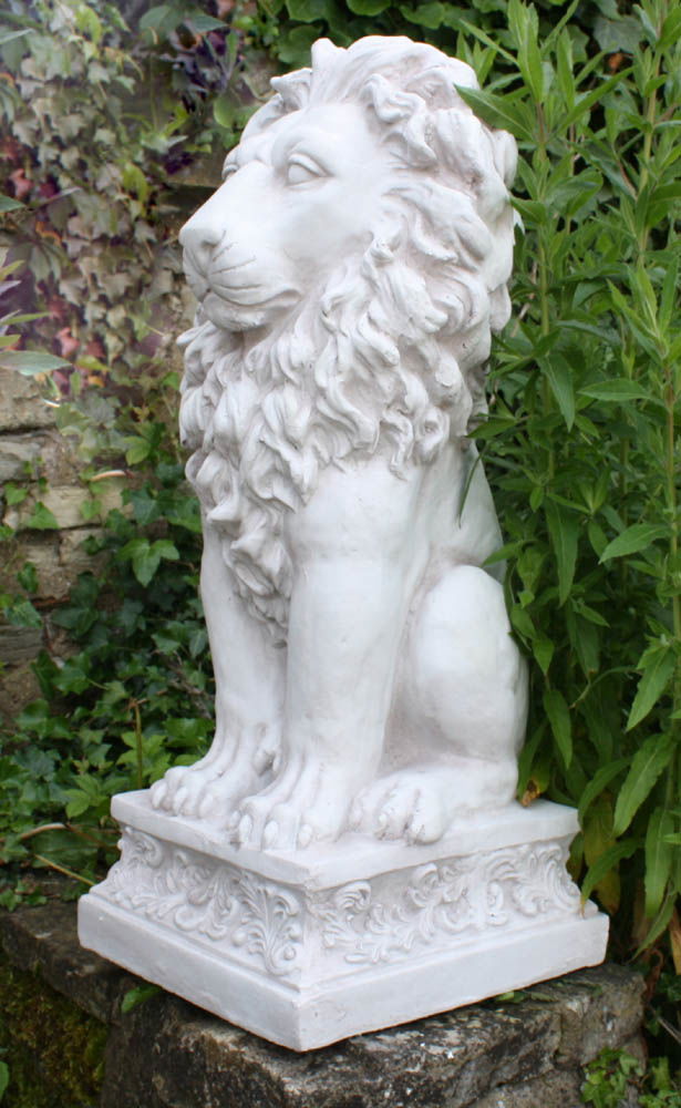 Stone Effect Sitting Lion Statue