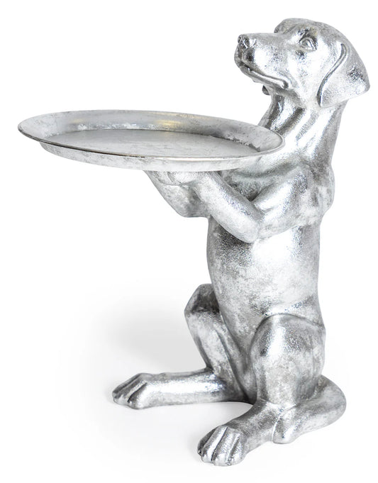 Silver-dog-holding-tray