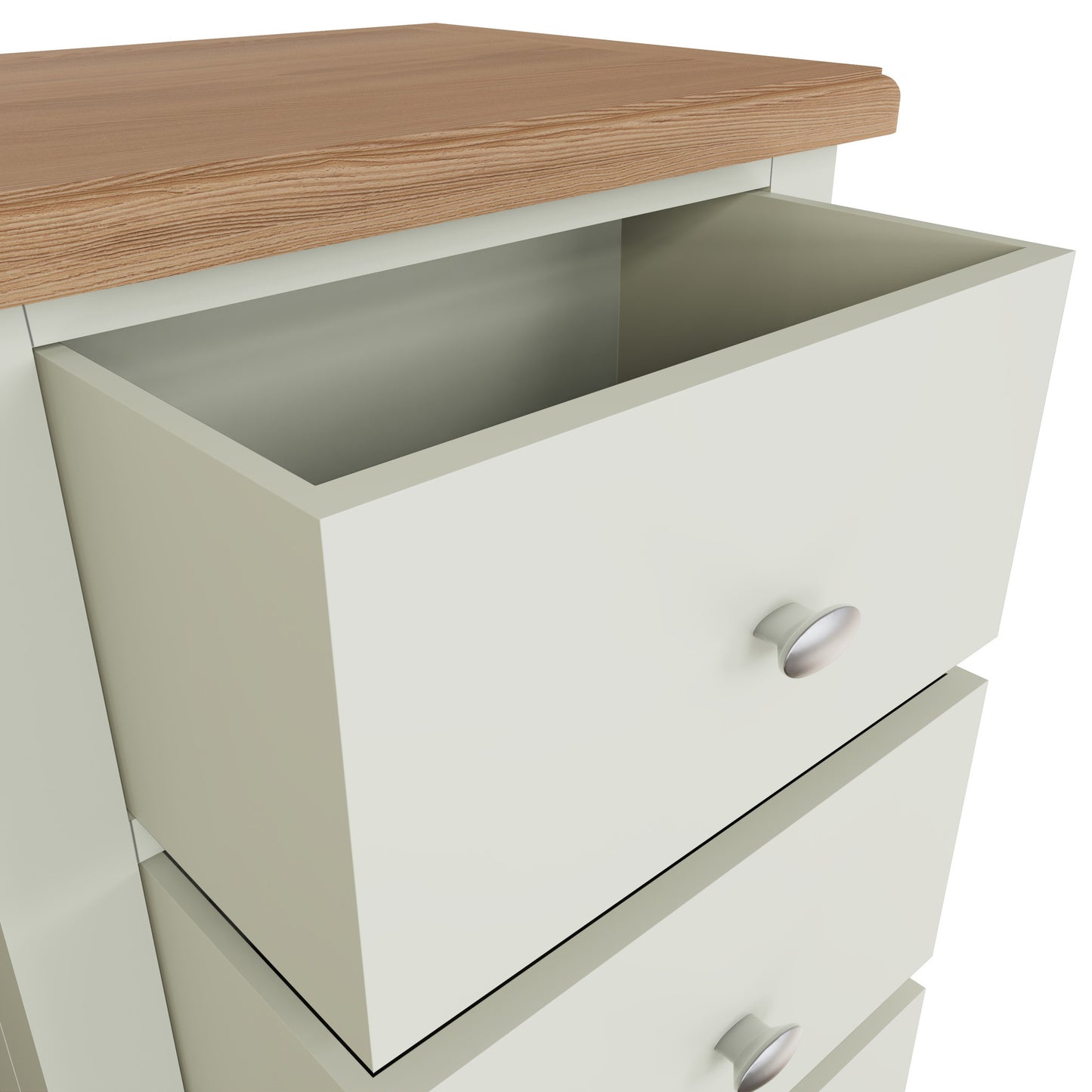 White & Oak Narrow Chest of Drawers