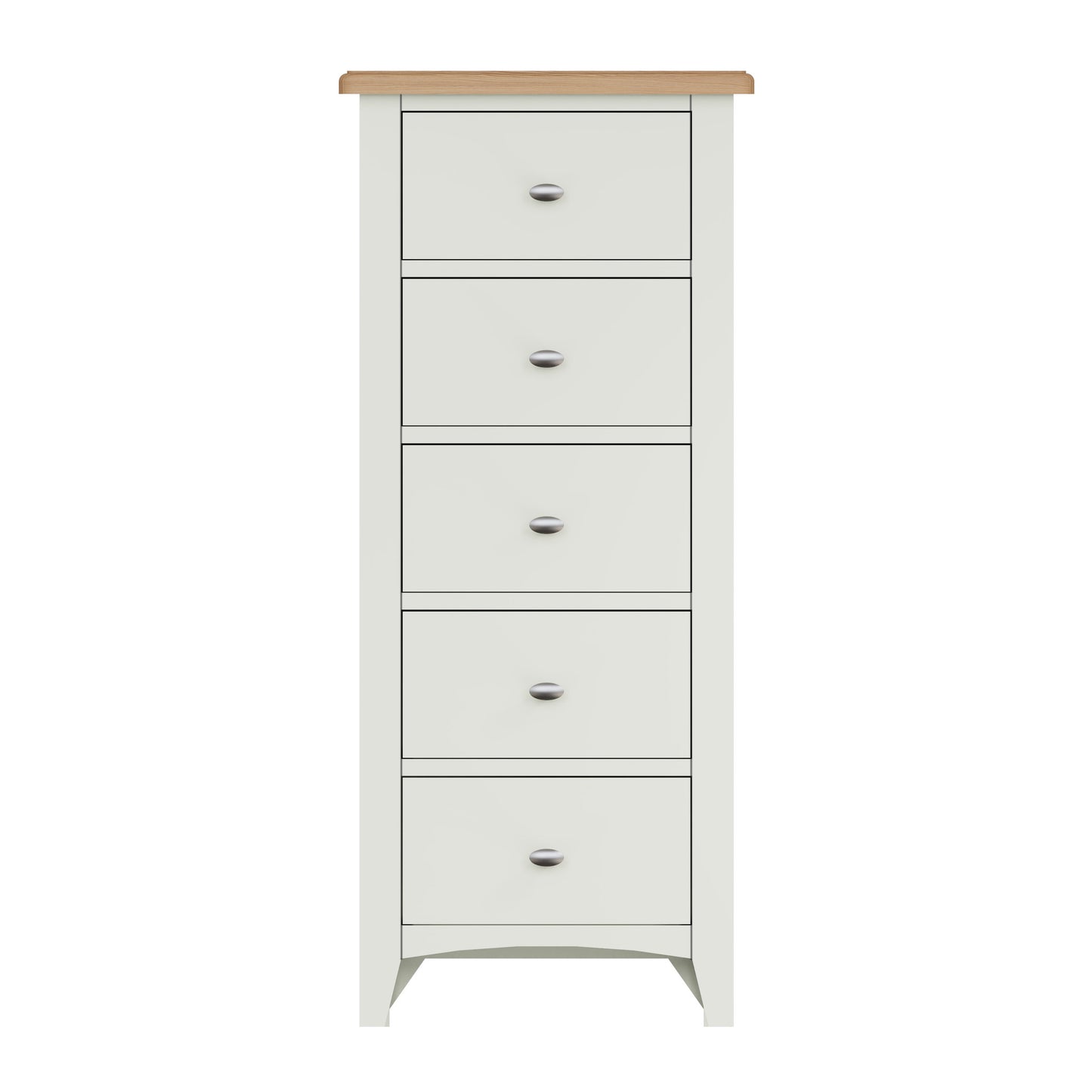 White & Oak Narrow Chest of Drawers