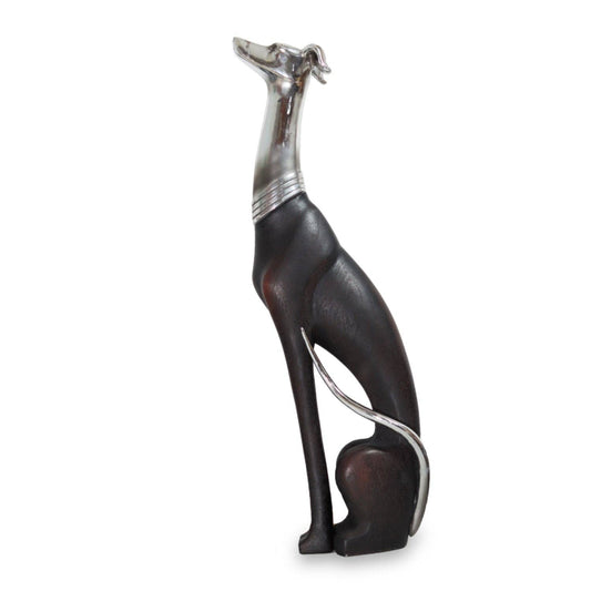 Sitting Dog Large – Hand-Painted Polyresin Dog Sculpture