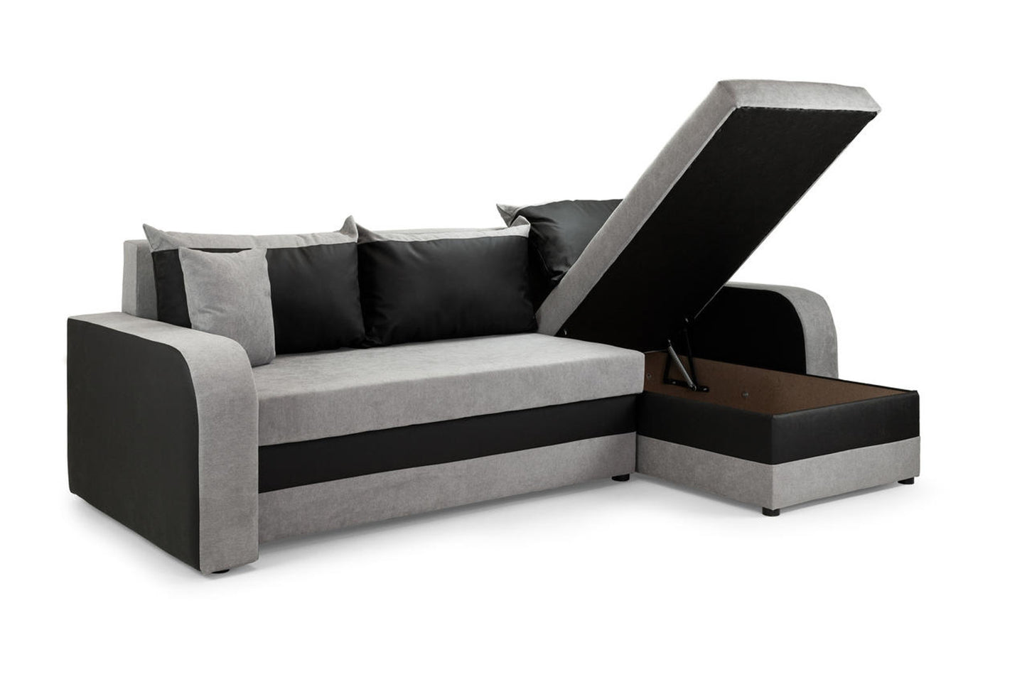 kris-corner-sofa-bed-black & grey-storage